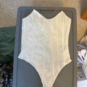 NWT White Strapless Bodysuit